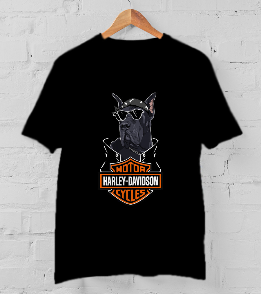 Harley Davidson Great Dane Motorcycle Cycles T-Shirt