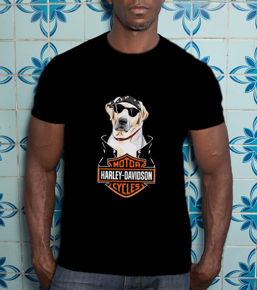 Harley Davidson Labrador Retriever Motorcycle T-Shirt
