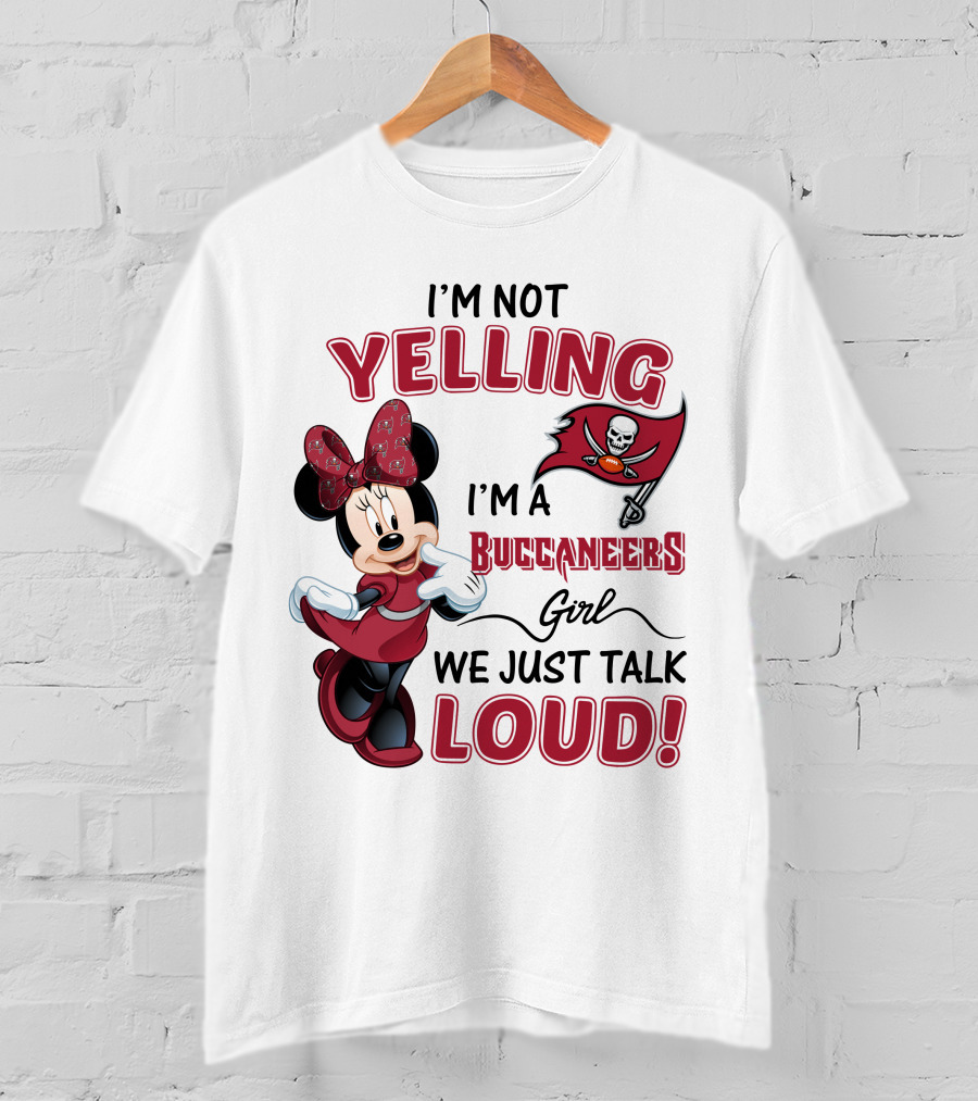 Tampa Bay Buccaneers Minnie Mouse Yelling Girl Loud  T-Shirt