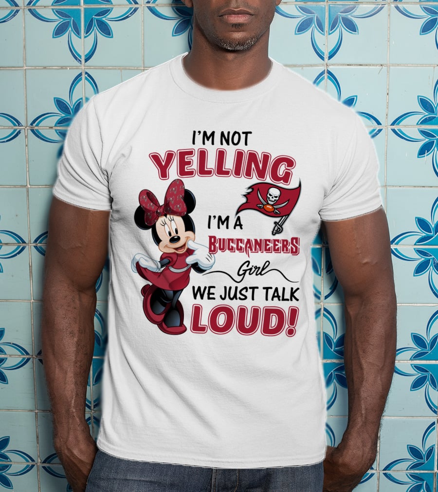 Tampa Bay Buccaneers Minnie Mouse Yelling Girl Loud  T-Shirt