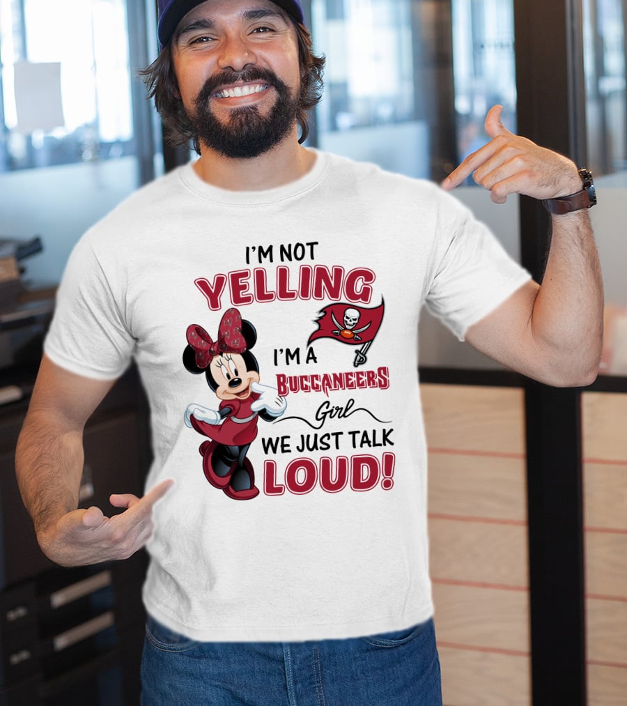 Tampa Bay Buccaneers Minnie Mouse Yelling Girl Loud  T-Shirt
