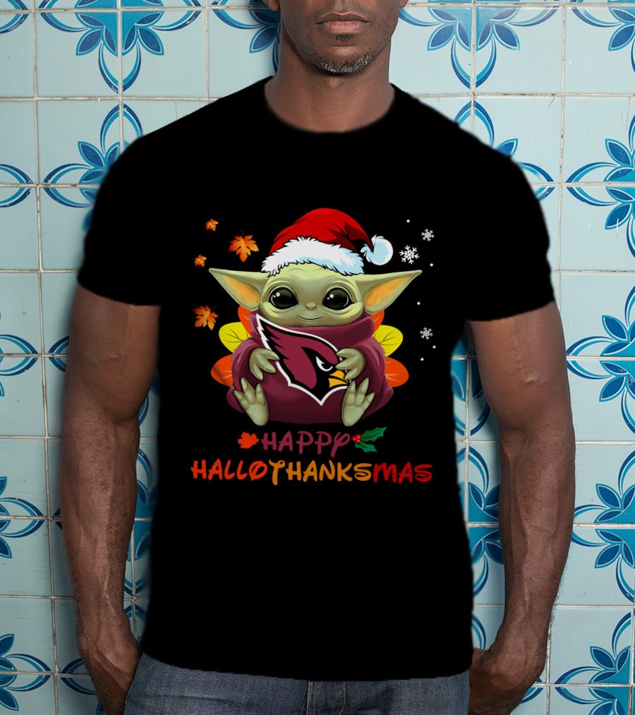 Arizona Cardinals Baby Yoda Happy Hallothanksmas 505 L1PTT T-Shirt