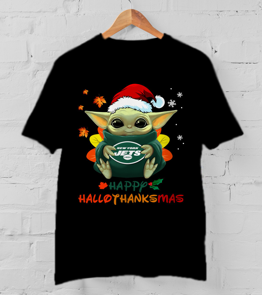 Happy Hallothanksmas New York Jets Baby Yoda 505 L1PTT T-Shirt