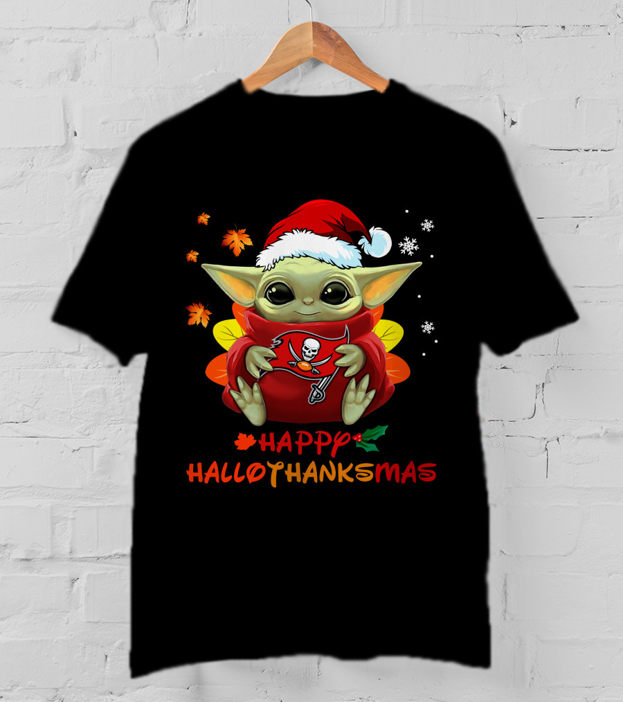Happy Hallothanksmas Tampa Bay Buccaneers Baby Yoda 505 L1PTT T-Shirt