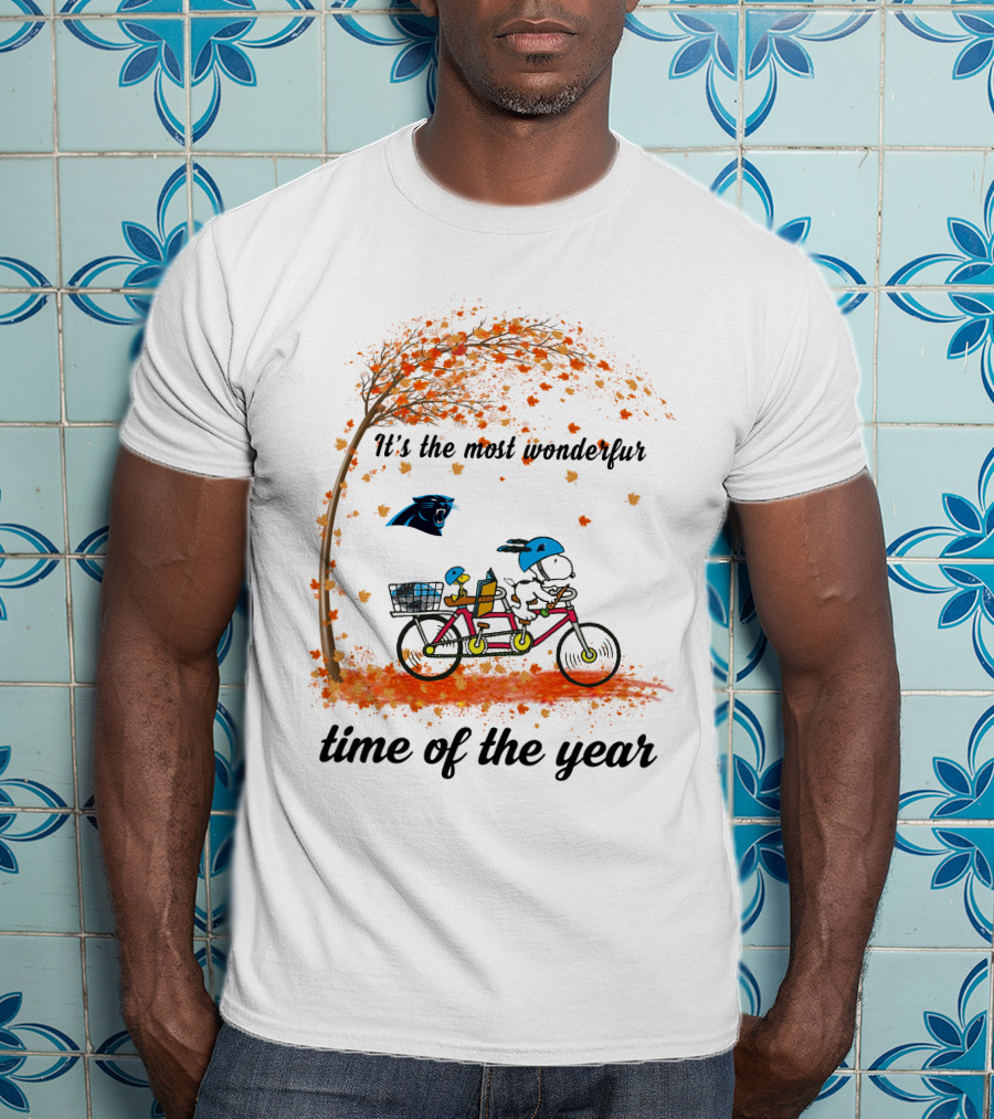 It's The Most Wonderful Time Of The Year Carolina Panthers Snoopy Fall T-Shirt