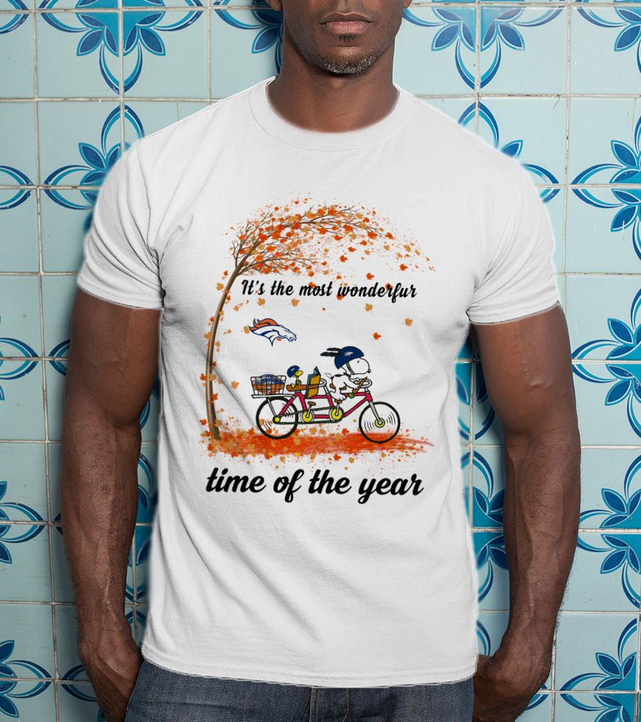 It's The Most Wonderful Time Of The Year Denver Broncos Autumn Snoopy T-Shirt