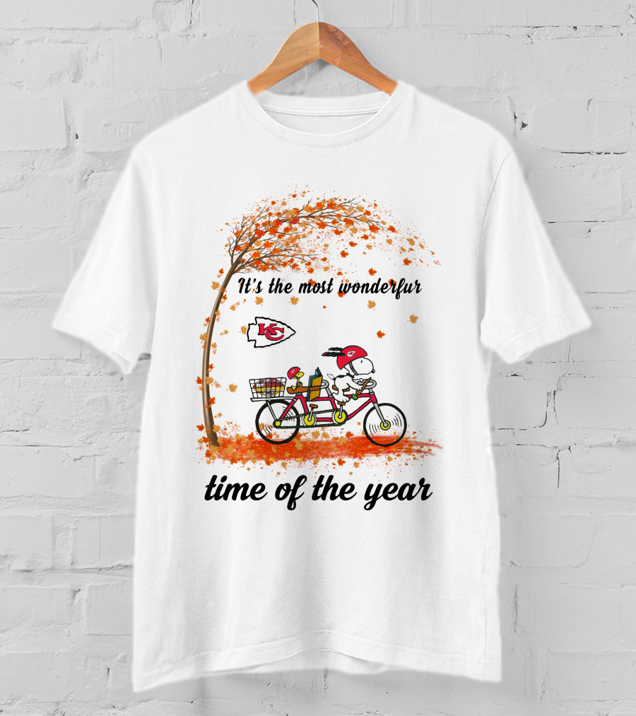 Kansas City Chiefs Autumn It's The Most Wonderful Time Of The Year T-Shirt