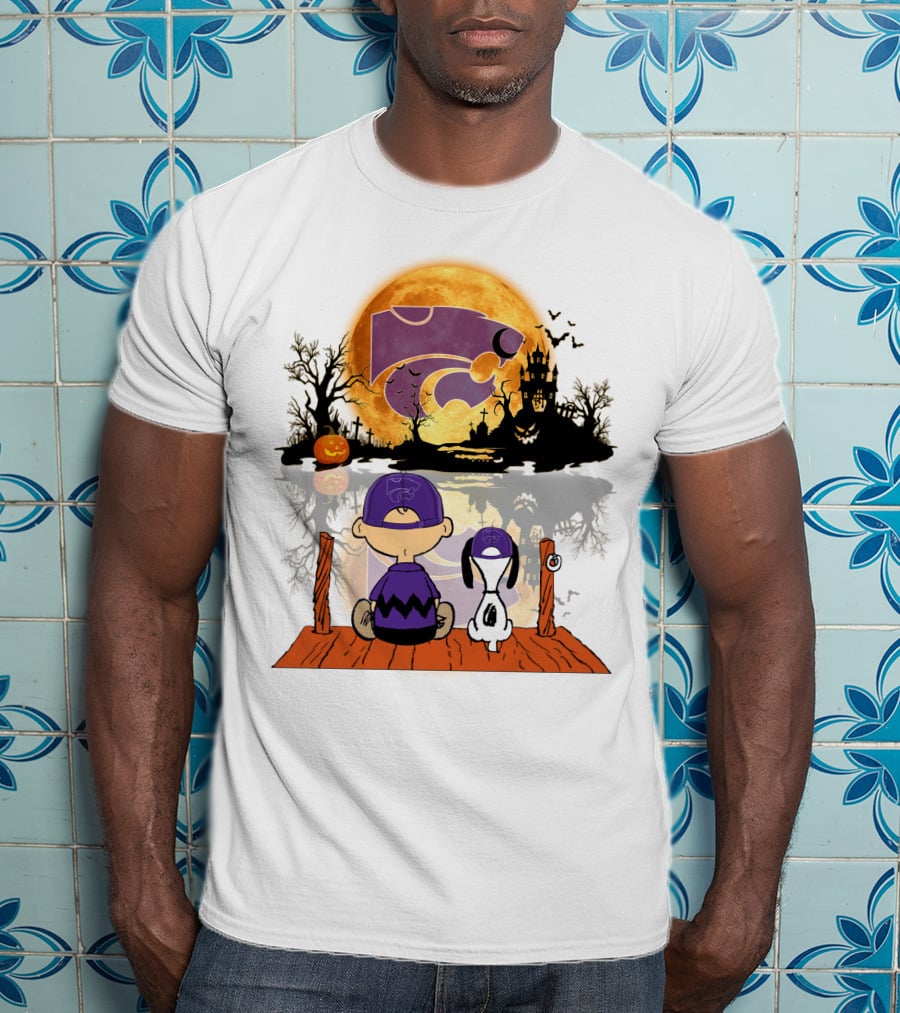 Kansas State Wildcats Halloween Moon Peanuts T-Shirt