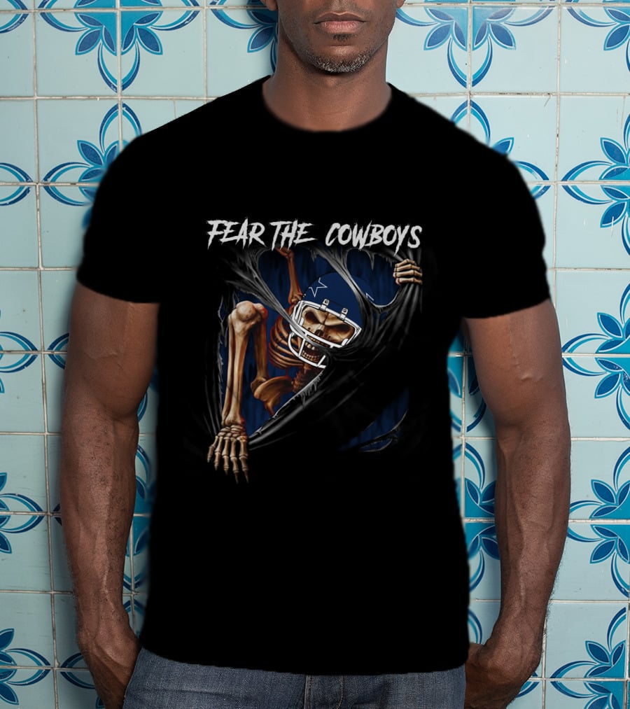 Fear The Cowboys Skeleton Dallas 515NFL L1MTH T-Shirt