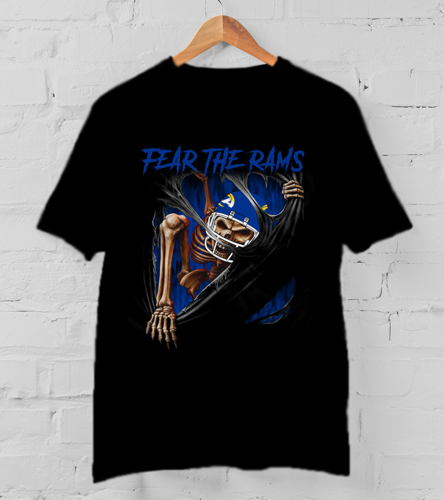 Los Angeles Rams Fear The Rams 515NFL L1MTH Skeleton Helmet Image T-Shirt