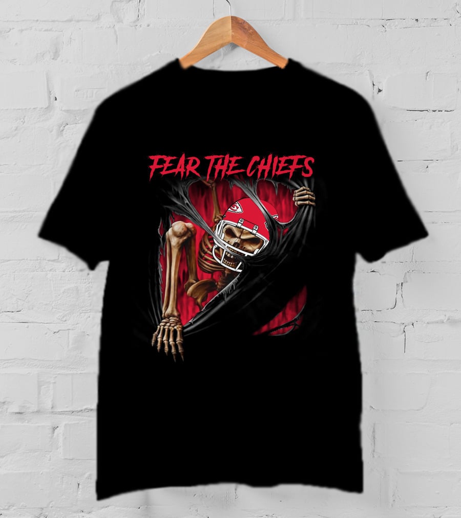 Fear The Chiefs Kansas City Chiefs Skeleton 515NFL L1MTH T-Shirt
