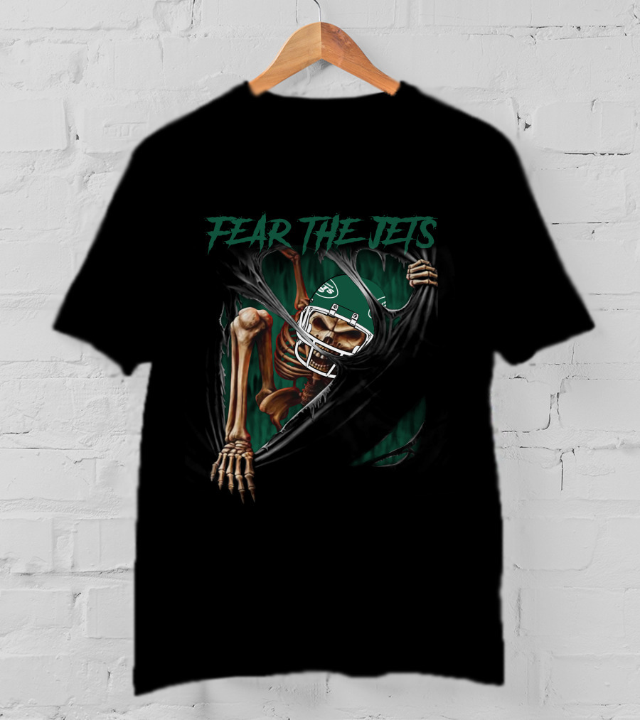 Fear The Jets Skeleton Ny 515Nfl Football L1Mth T-Shirt