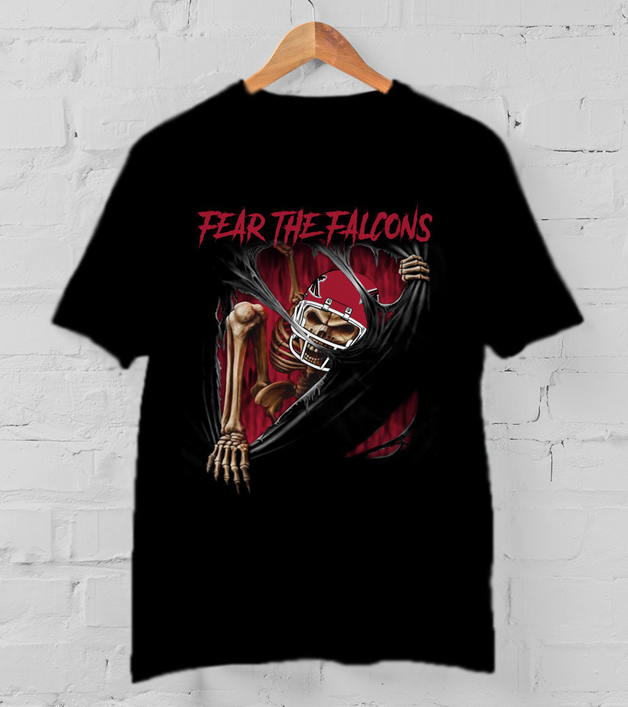 Fear The Falcons Atlanta Skeleton 515NFL L1MTH T-Shirt