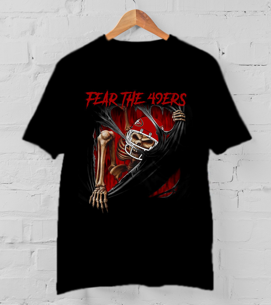 Fear The 49ers Skeleton NFL L1MTH San Francisco 515NFL T-Shirt
