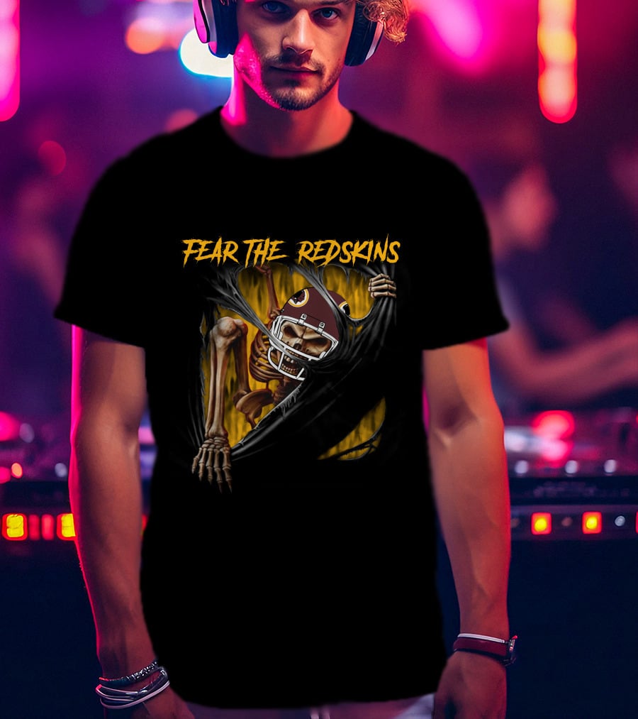 Fear The Redskins Skeleton 515Nfl Washington Redskins T-Shirt