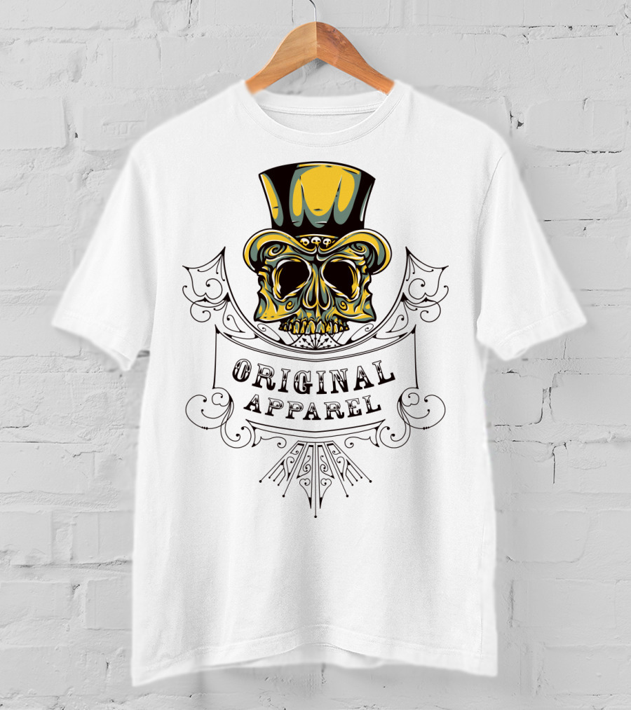 Original Apparel Skull With Top Hat T-Shirt