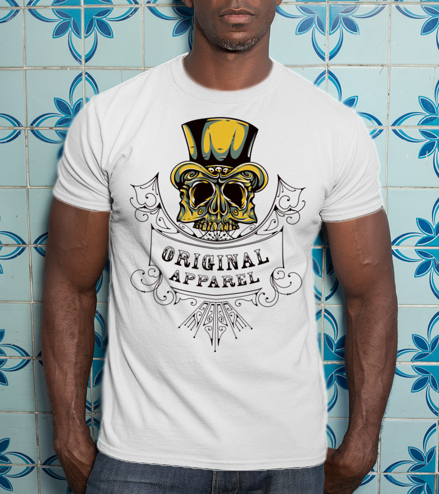 Original Apparel Skull With Top Hat T-Shirt