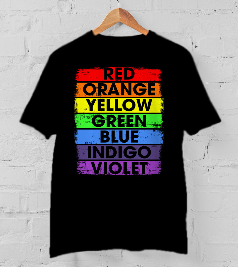 Colors Of The Rainbow Red Orange Yellow Green Blue Indigo Violet T-Shirt