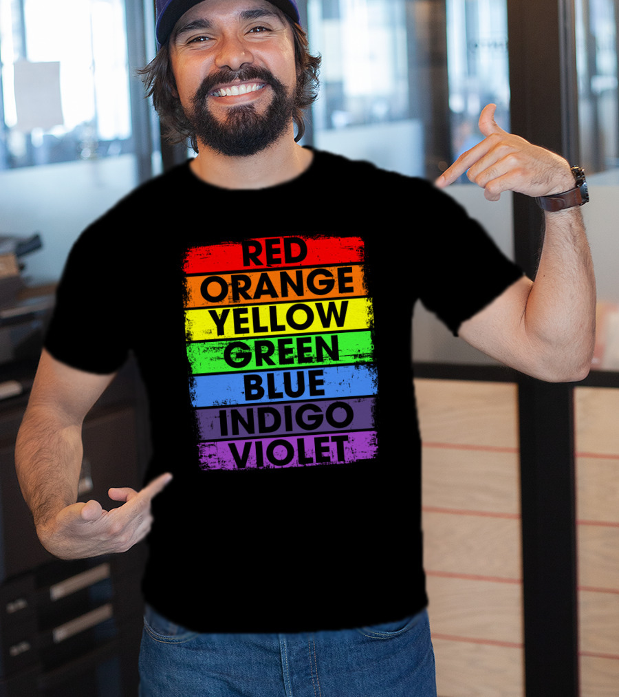 Colors Of The Rainbow Red Orange Yellow Green Blue Indigo Violet T-Shirt