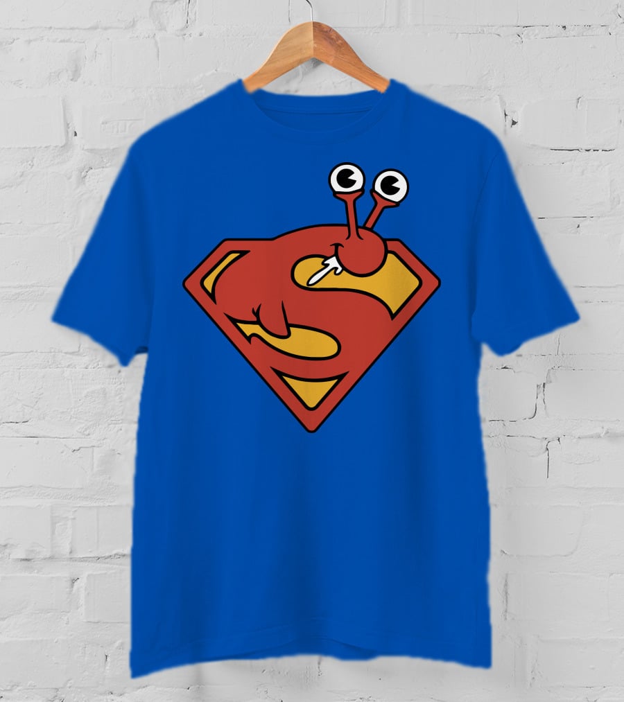 SuperSlug Funny Parody Red And Yellow Logo With Big Eyes T-Shirt