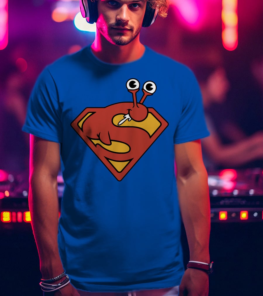 SuperSlug Funny Parody Red And Yellow Logo With Big Eyes T-Shirt