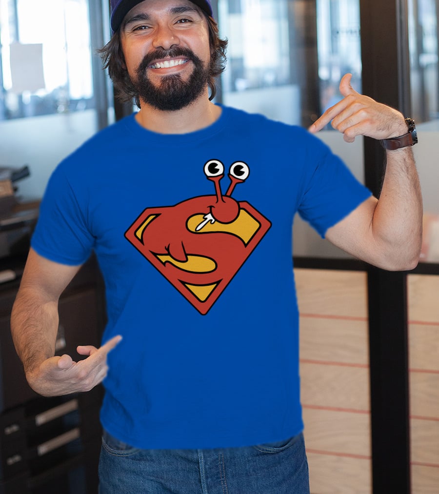SuperSlug Funny Parody Red And Yellow Logo With Big Eyes T-Shirt