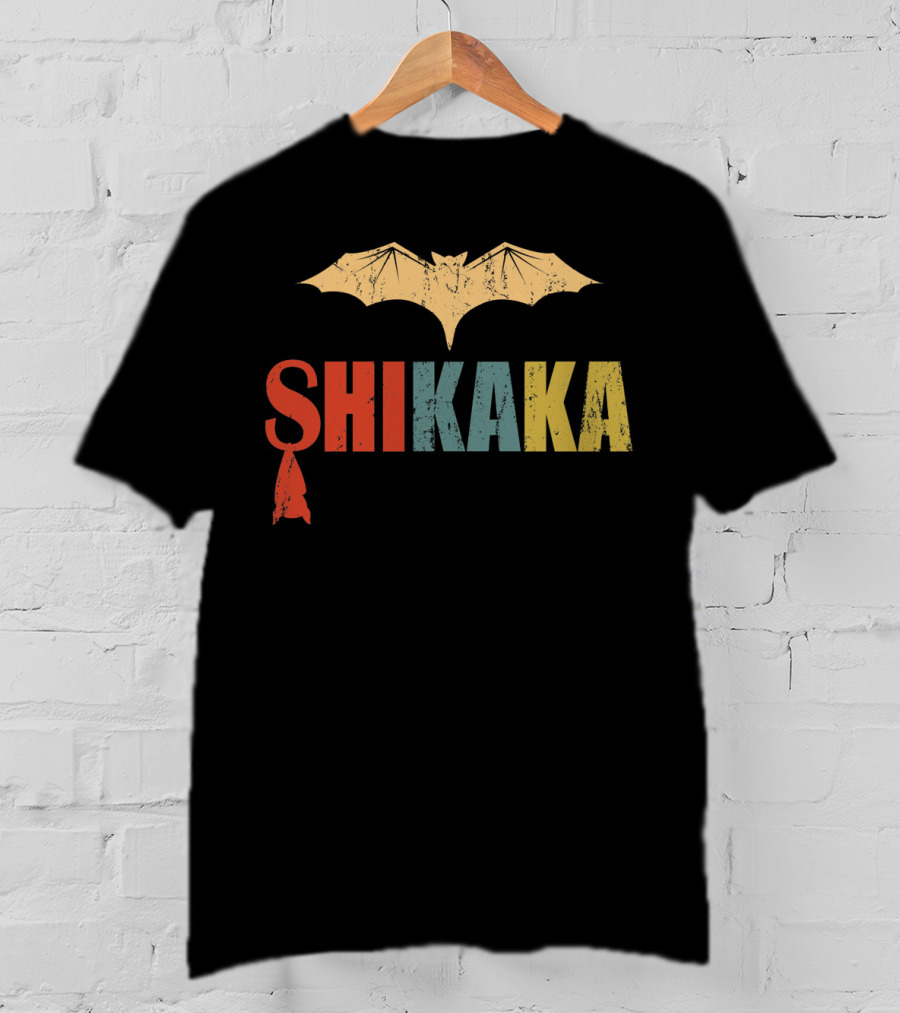 SHIKAKA Bat Silhouette T-Shirt