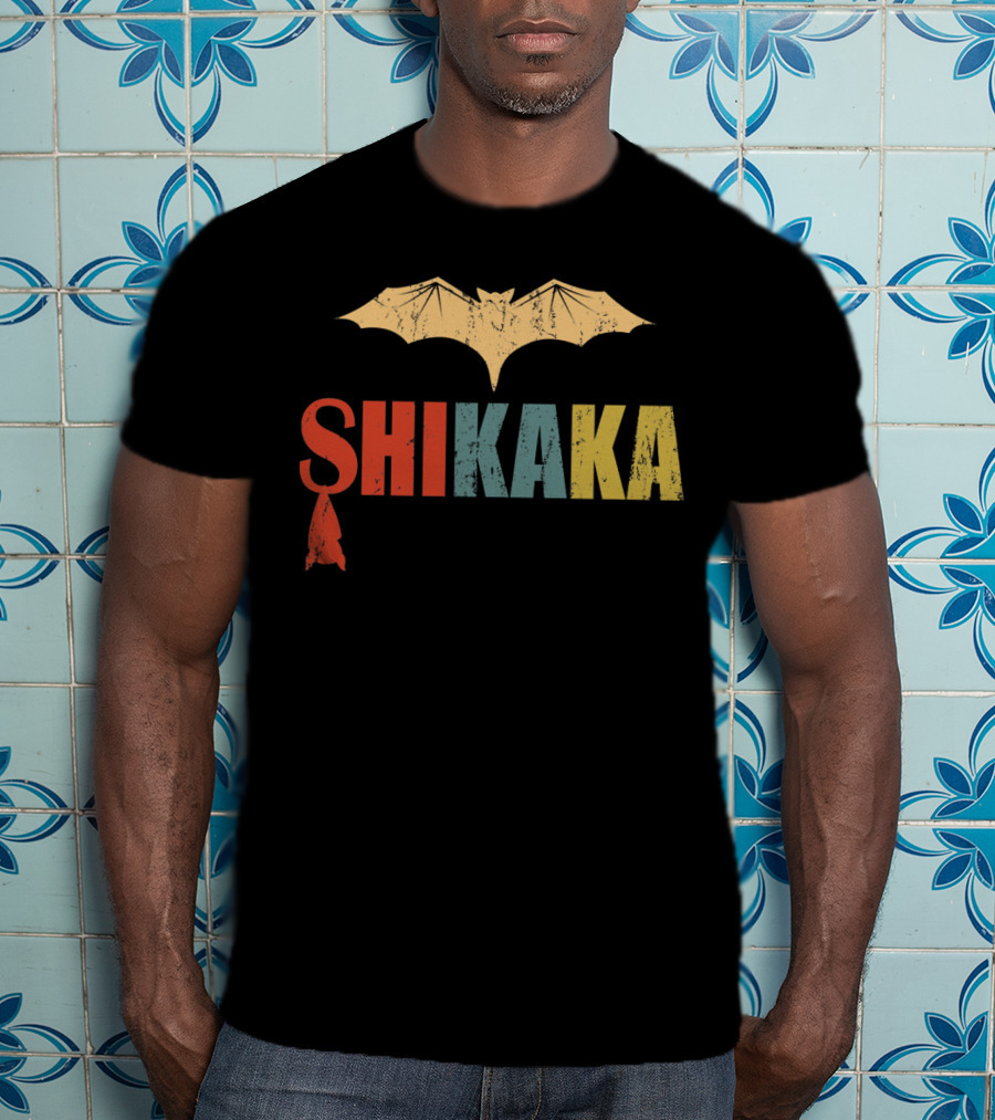 SHIKAKA Bat Silhouette T-Shirt