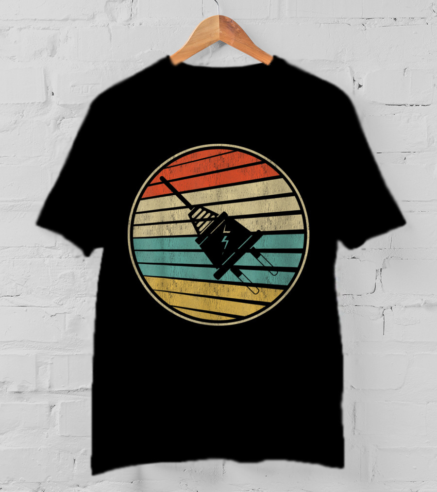 Retro Plug Power Stripes Funny Day T-Shirt