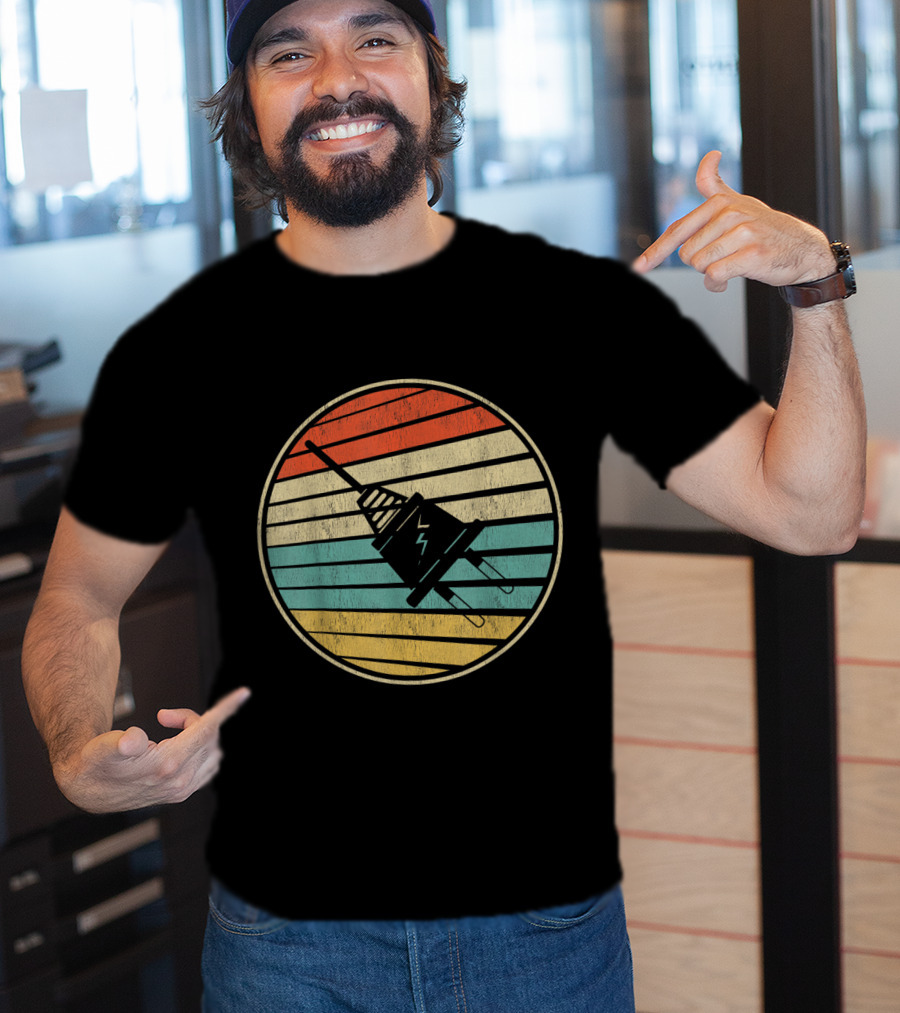 Retro Plug Power Stripes Funny Day T-Shirt
