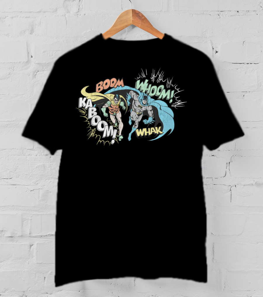 Batman Robin Kaboom Whoom Whak Action T-Shirt