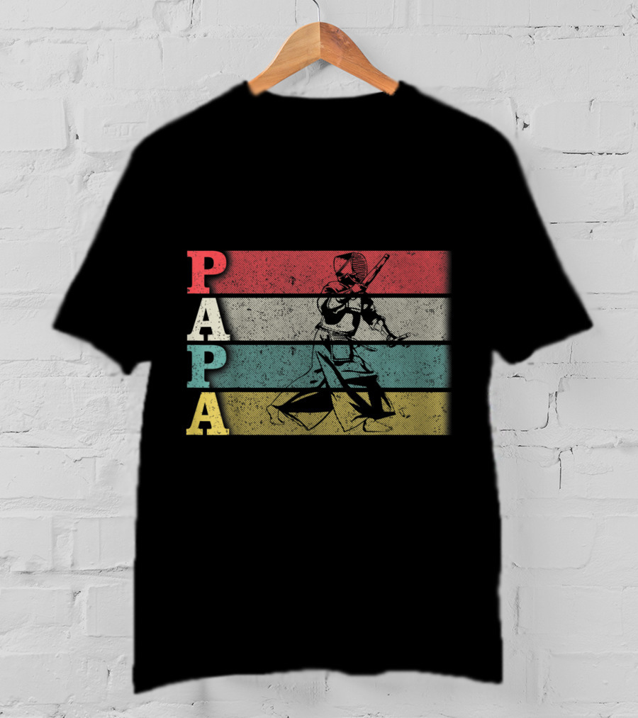 Papa Vintage Kendo Retro Dad Fathers Day T-Shirt