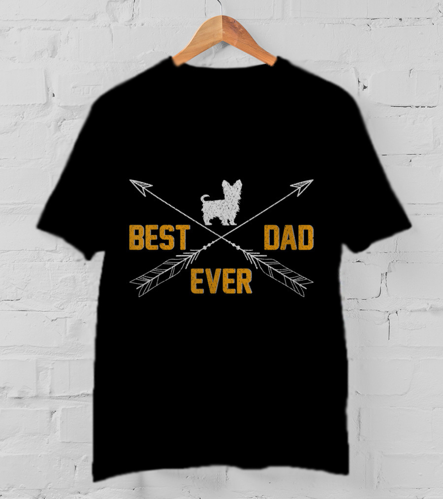 Best Yorkshire Terrier Dog Dad Ever Vintage Arrows T-Shirt