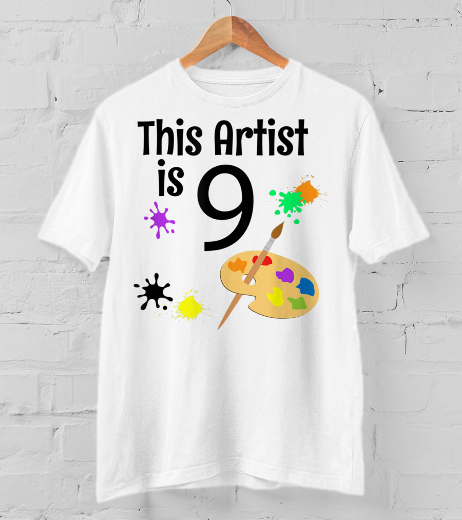 This Artist Is 9 Year Old Painting Birthday Party T-Shirt