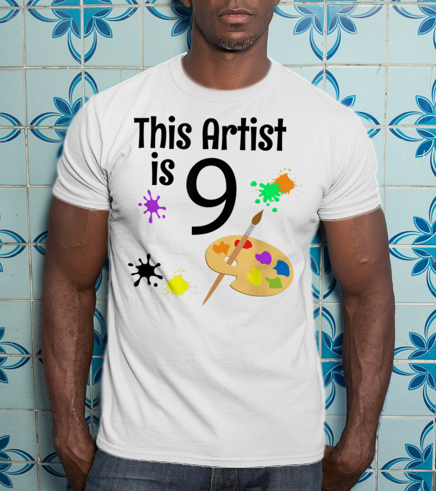 This Artist Is 9 Year Old Painting Birthday Party T-Shirt