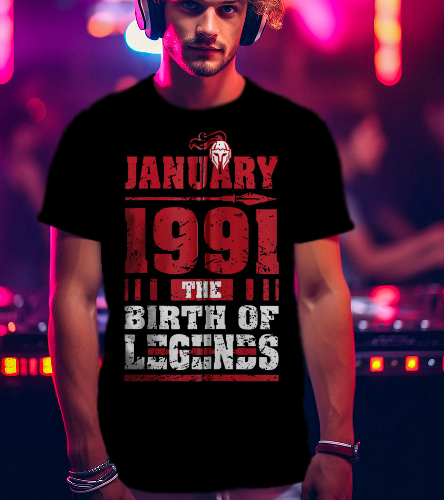 January 1991 The Birth Of Legends Helmet Emblem T-Shirt