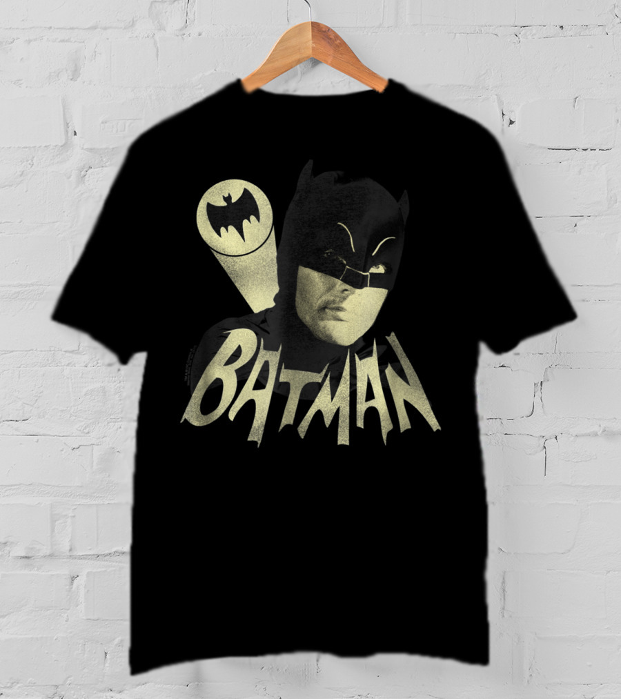 Batman Classic TV Series Bat Signal Logo And Iconic Hero Image T-Shirt