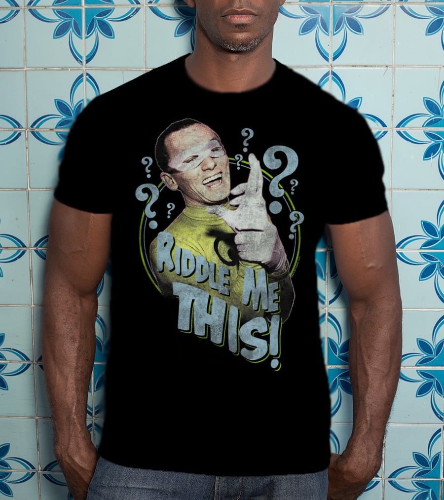 Batman Classic TV Series Riddle Me This Joker Question Marks T-Shirt