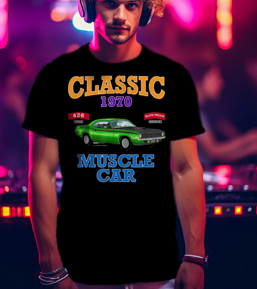 Classic 1970 Muscle Car 426 Hemi Blow Proof Clutch T-Shirt