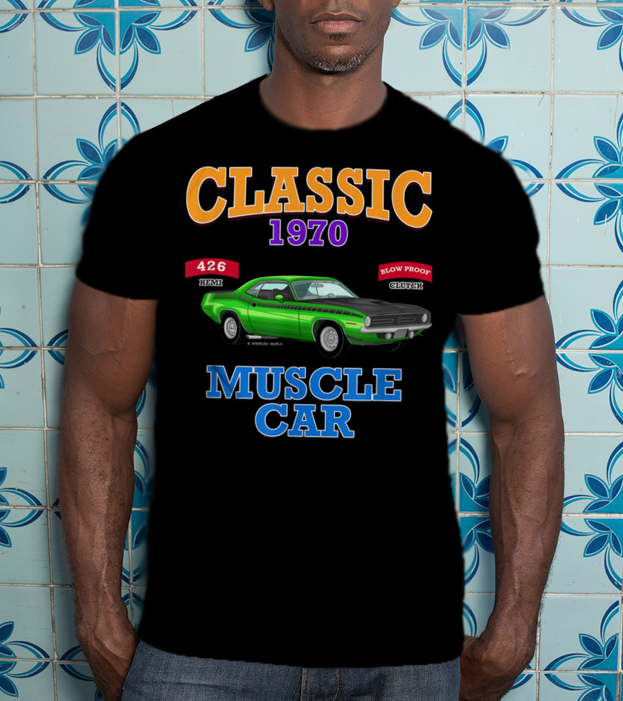 Classic 1970 Muscle Car 426 Hemi Blow Proof Clutch T-Shirt