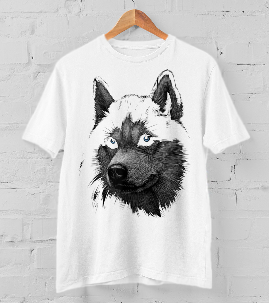 Classic Siberian Husky Lover Blue-Eyed Canine T-Shirt