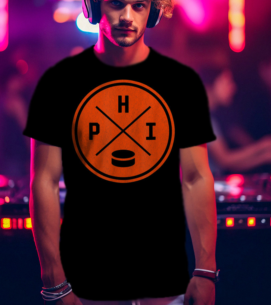 PHI Classic Philadelphia Hockey Puck Emblem T-Shirt