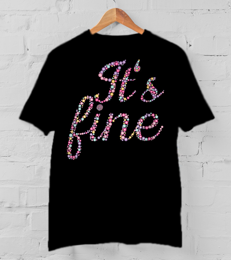 Classic Vintage It's Fine Pastel Beaded T-Shirt