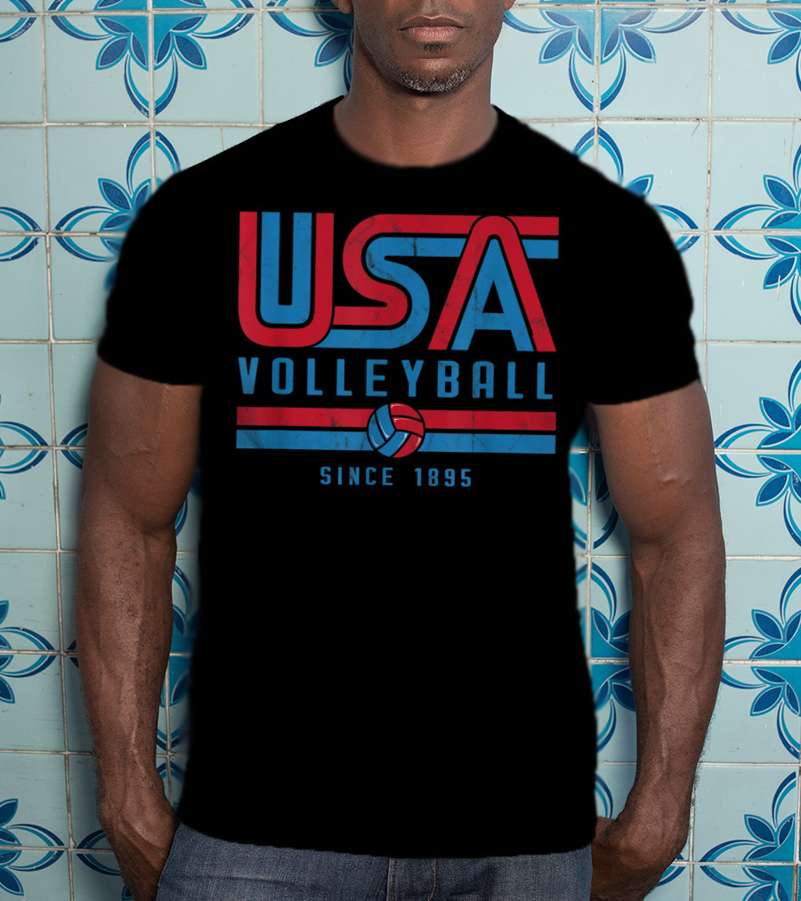 USA Volleyball Vintage Style Since 1895 Classic Retro T-Shirt
