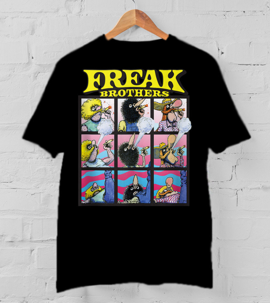 Freak Brothers Puff Puff Pass Out Comic Panels Characters T-Shirt