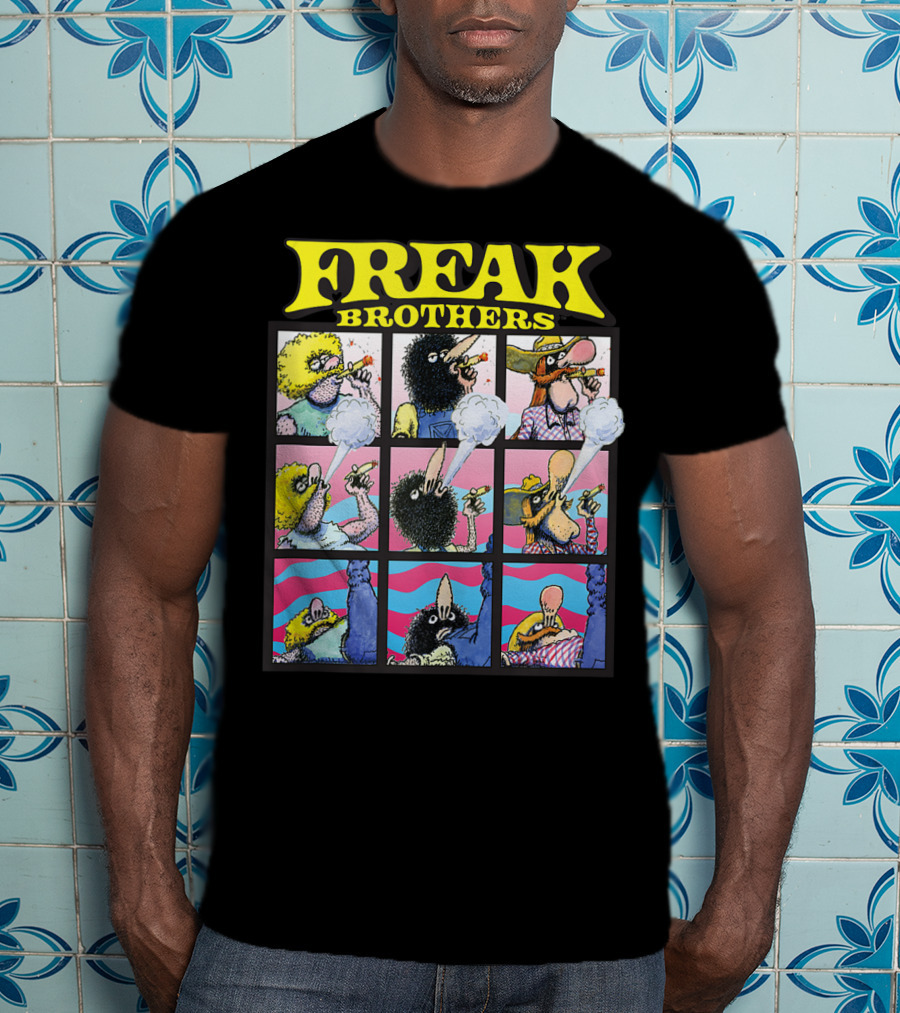Freak Brothers Puff Puff Pass Out Comic Panels Characters T-Shirt