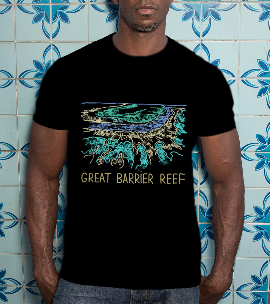 Great Barrier Reef Australia Vibrant Coral Reef Scenic Depiction T-Shirt