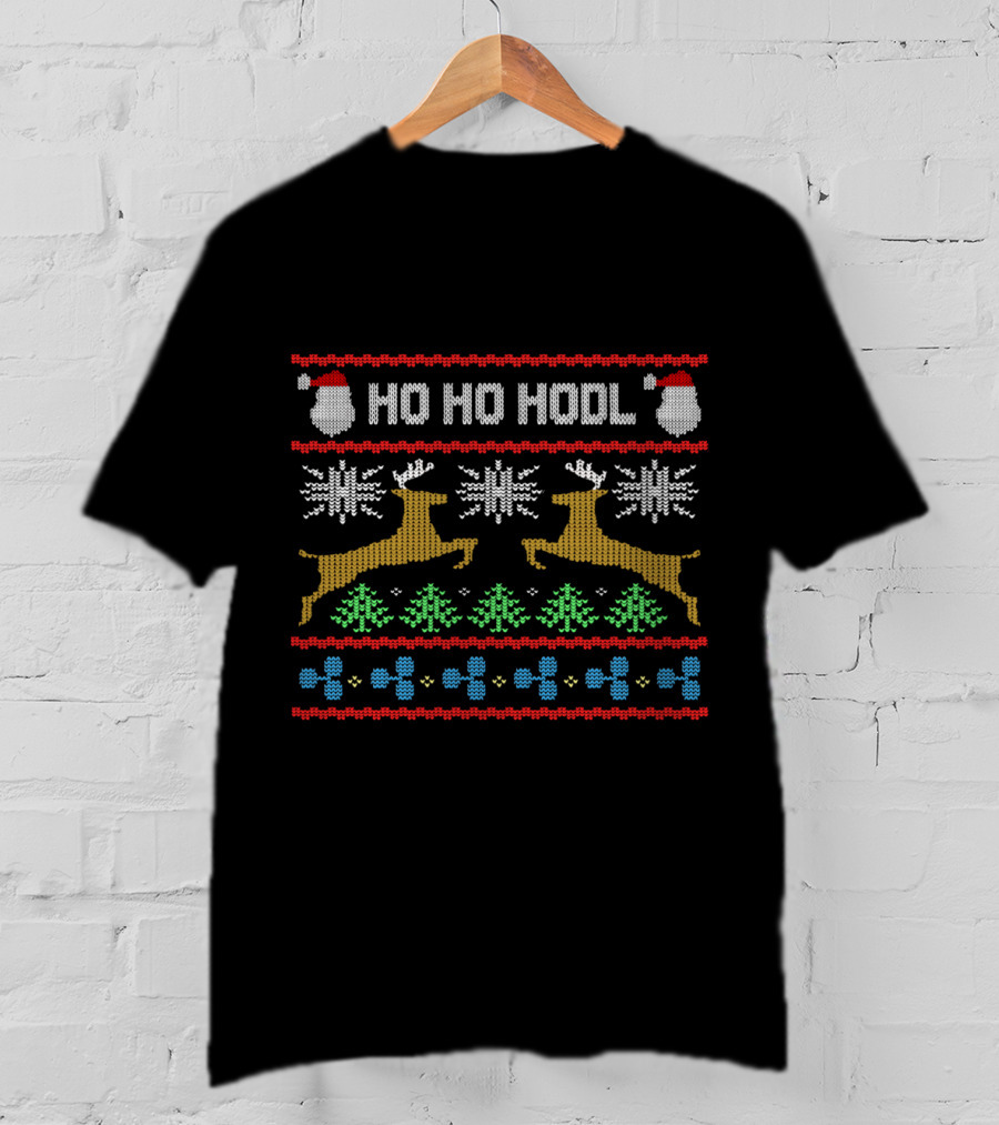 Ho Ho Hodl Ripple Christmas Ugly Sweater Reindeer Snowflakes T-Shirt
