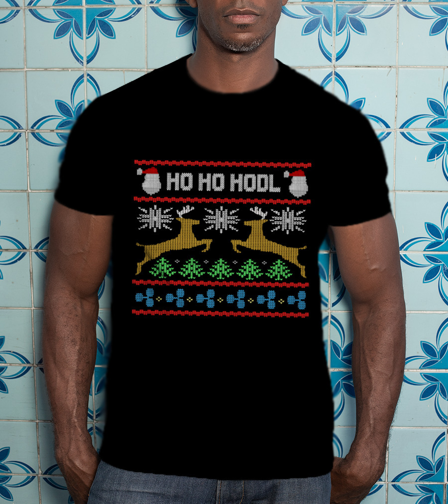 Ho Ho Hodl Ripple Christmas Ugly Sweater Reindeer Snowflakes T-Shirt