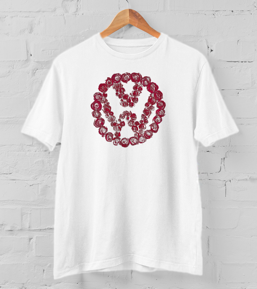 VWROSE Red Rose Circle Emblem T-Shirt